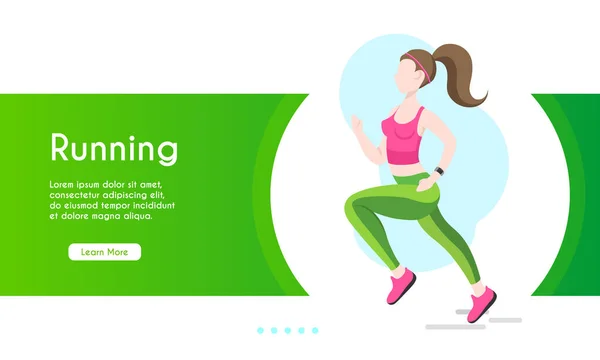 Gesunder Lebensstil Für Website Oder Webseite Junge Aktive Leute Laufen — Stockvektor