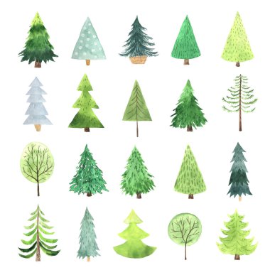 Suluboya yeşil Noel Ağacı seti