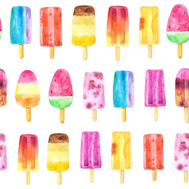 Suluboya meyveli dondurmayla kusursuz desen