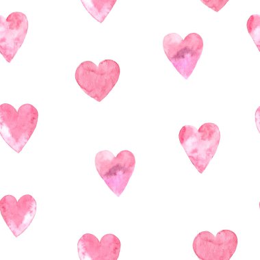 Parlak suluboya kalplere sahip kusursuz desen