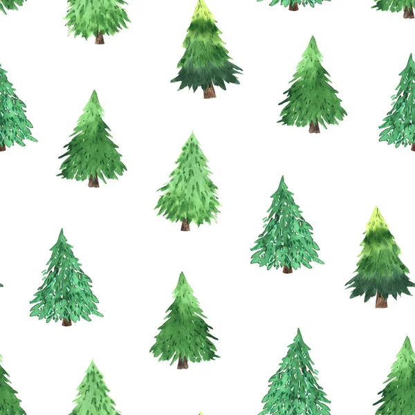 Бесшовный узор с ярко-зеленой елкой — стоковое фото
