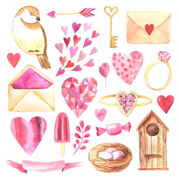 Watercolor cute cartoon Valentine's day