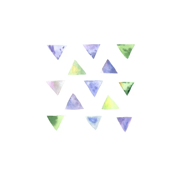 Vízfestékkel kézzel festett háromszög elemek — Stock Fotó