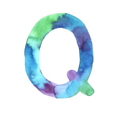 Suluboya el boyası Q harfi