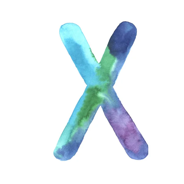 Aquarell handbemalt niedlichen Buchstaben x — Stockfoto