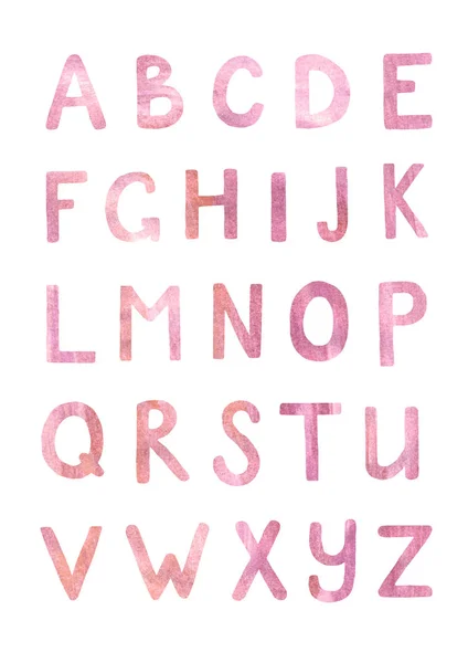 Watercolor hand painted cute abc letters — 스톡 사진