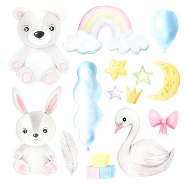 Suluboya el boyası yeni doğan elementler