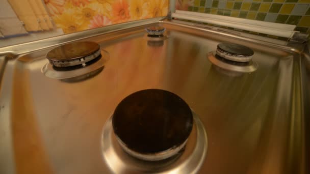 Gas stove in home. — Stock Footage Gas stove in home. Stock Footage