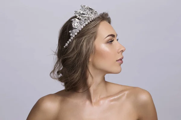 Portrait of woman with a diadem — Stock Photo, Image