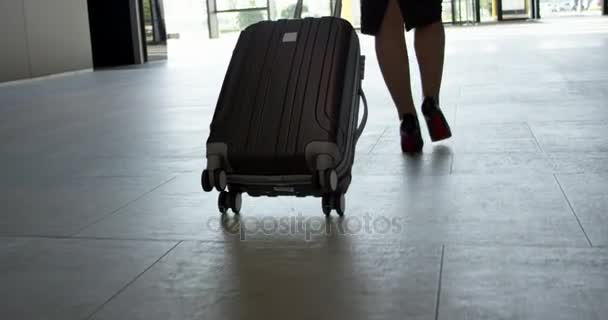 Geschäftsfrau mit Rolltasche unterwegs — Stockvideo