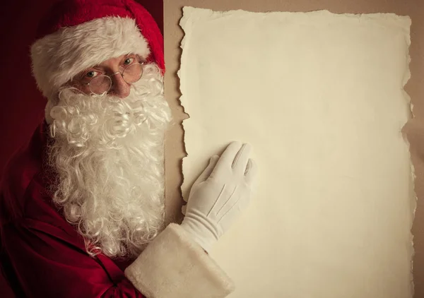 Santa Claus with vintage paper — Stock Photo, Image