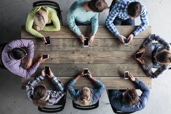People team with mobile phones