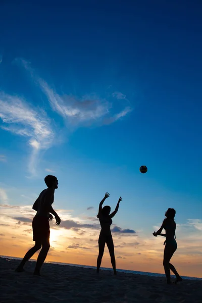 Lidé hrají volejbal — Stock fotografie