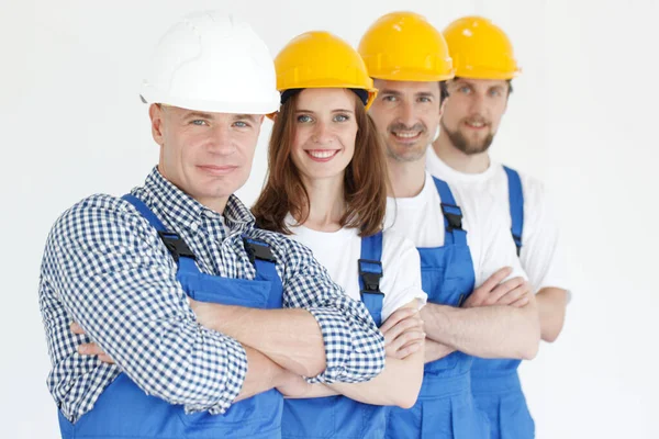 Equipe de trabalhadores da construção — Fotografia de Stock