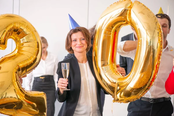 Business people are celebrating New Year 2020 — Stock Photo, Image