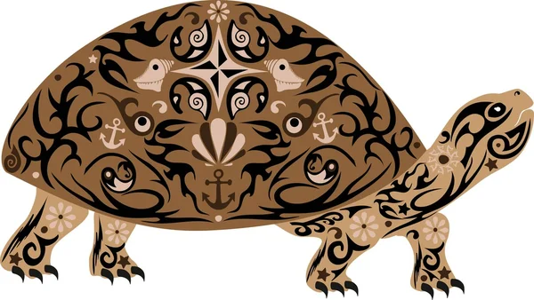 Overland turtle vector — Stockový vektor