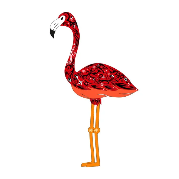 Bilden av en röd flamingo, — Stock vektor