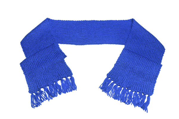 Blue scarf on a white background.