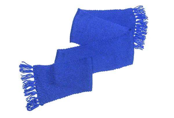 Blauer Schal auf weißem Hintergrund. — Stockfoto