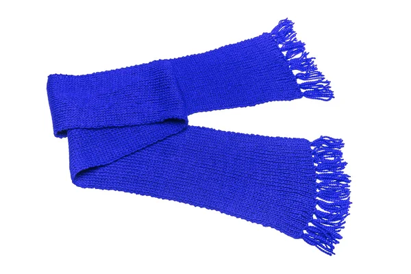Голубой шарф на белом фоне . — стоковое фото