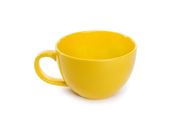 Gelbe Tasse isoliert. — Stockfoto