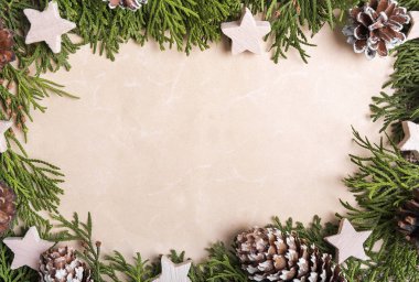 Bir Noel natürmort içinde eski sayfa.