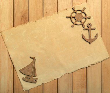 Eski kağıt flip-flop ve deniz yıldızı.