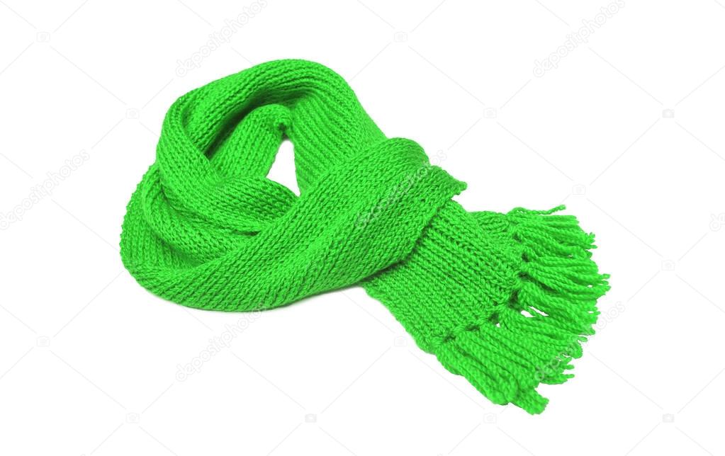 Green scarf on a white background.