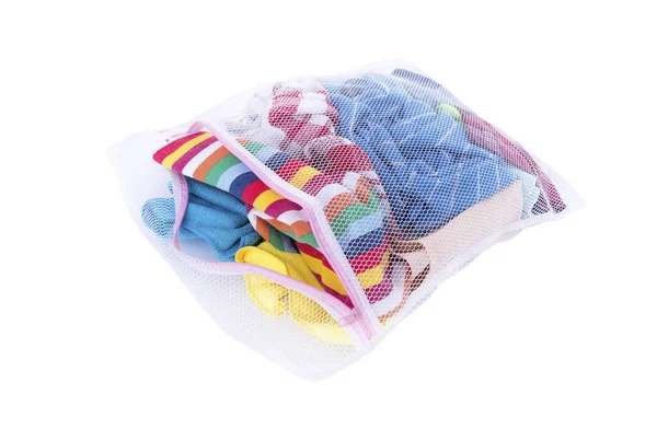 Laundry bag with clothes for washing. — Stock Photo, Image