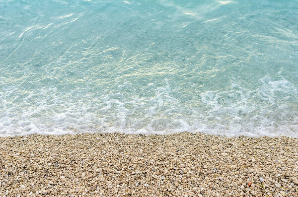 Sea and pebbles.