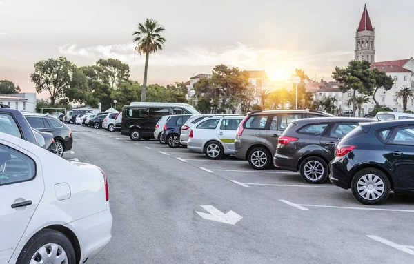 City parking at sunset. — Stock Photo, Image