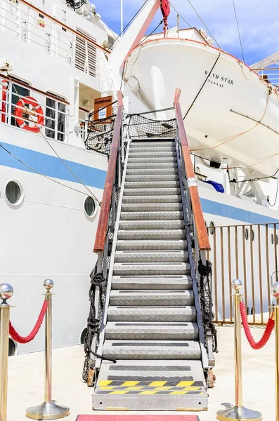 Metal ladder on the ship. — Stock Photo, Image