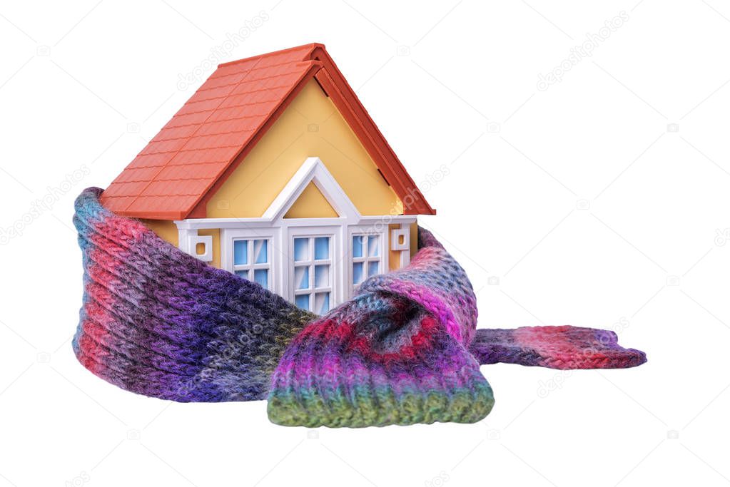 House is wrapped in a scarf.