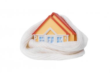 House is wrapped in a scarf. clipart
