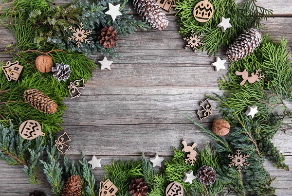 Karácsonyfa és dió fa táblák. — Stock Fotó
