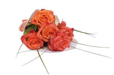 Buket gül beyaz arka plan.