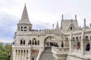 Budapeşte'Fishermens Kalesi. Gözlem güverte.