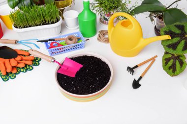 Çiçek dikim için toprak.