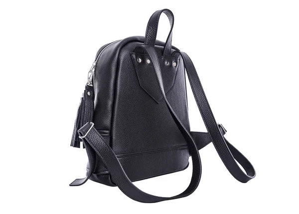 Mochila para mujer de cuero negro . — Foto de Stock