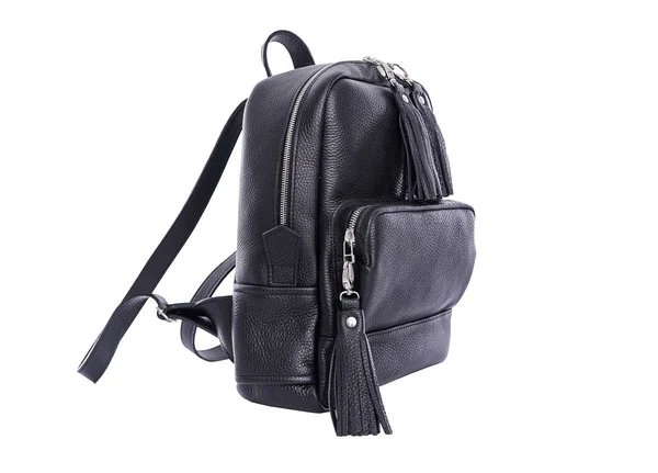 Mochila para mujer de cuero negro . — Foto de Stock