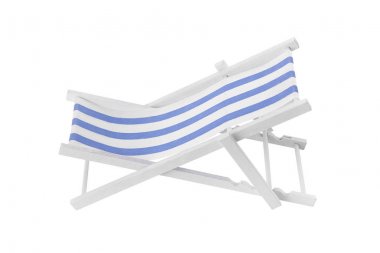 Beyaz bir arka planda şezlong.