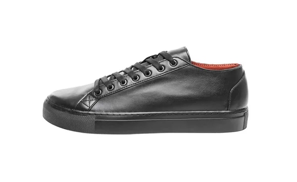 Zapatillas de cuero negro . — Foto de Stock