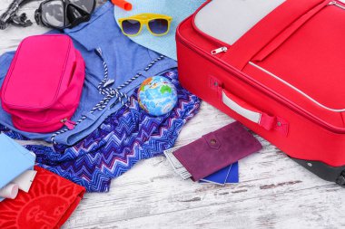 Yerdeki şey bavulla.