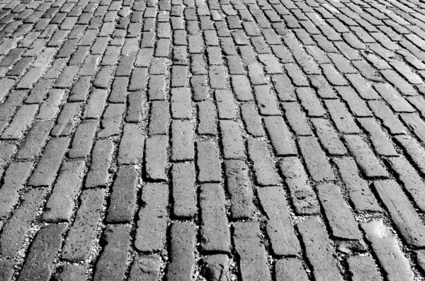 Brick stone street road. — Stock Photo, Image