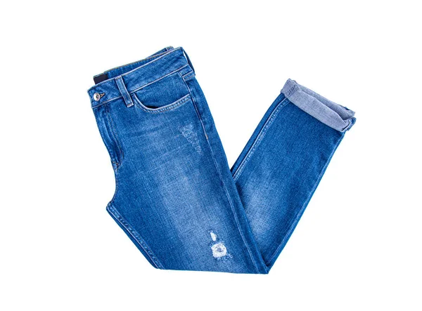 Blauwe jeans geïsoleerd — Stockfoto