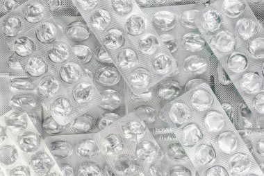 kapsül antibiyotik yakın ambalaj blister içinde boş, doku