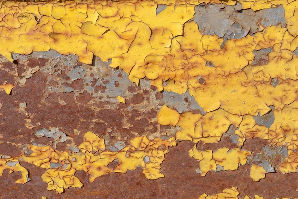 Povrch rezavého železa se zbytky staré textury nátěru na pozadí — Stock fotografie