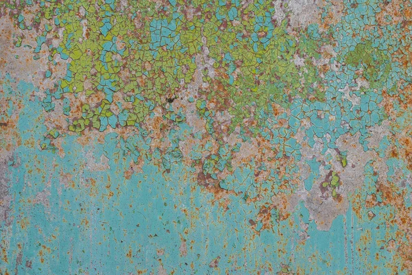 Pittura scheggiata su sfondo superficie di ferro texture — Foto Stock