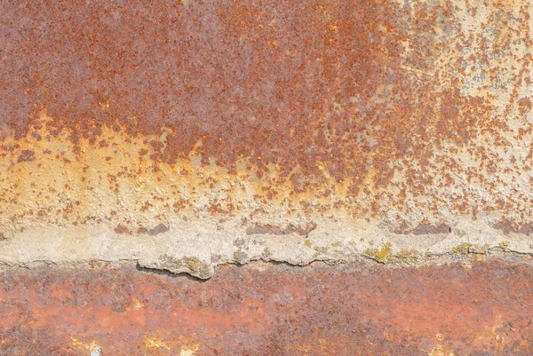 Surface of rusty iron with remnants of old paint texture background — Stock Photo, Image