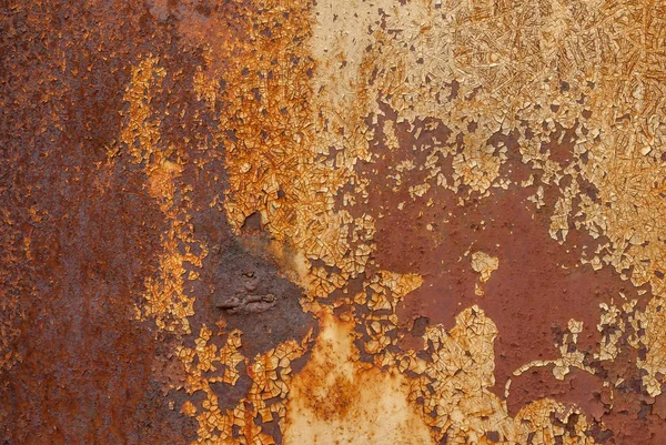 Fondo de metal oxidado colorido corroído abstracto, textura de metal oxidado, pintura astillada —  Fotos de Stock